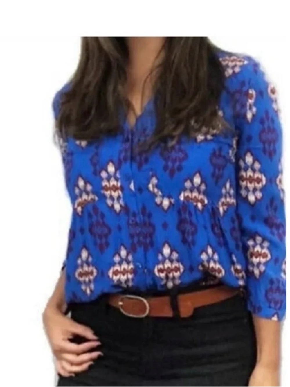 Maeve "Woodland Walk" Button-Down Blouse